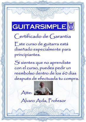 certificado de garantia GUITARSIMPLE